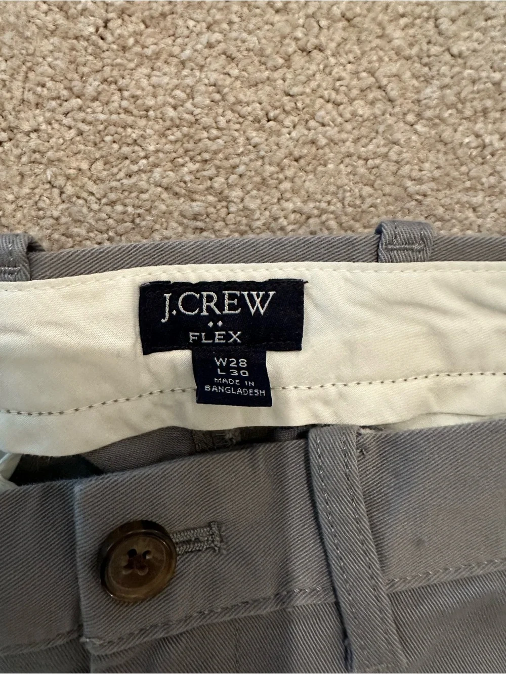 J. Crew Slim Men's Gray Casual Chino Pants 28x30